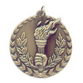 1.75" Antique Gold Torch Millennium Medal